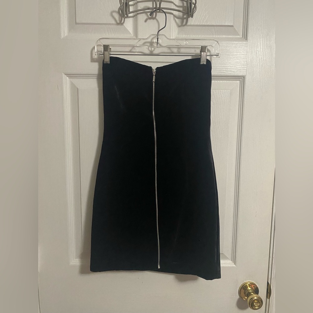 NWT Armani Exchange Velvet Strapless Dress with Zipper